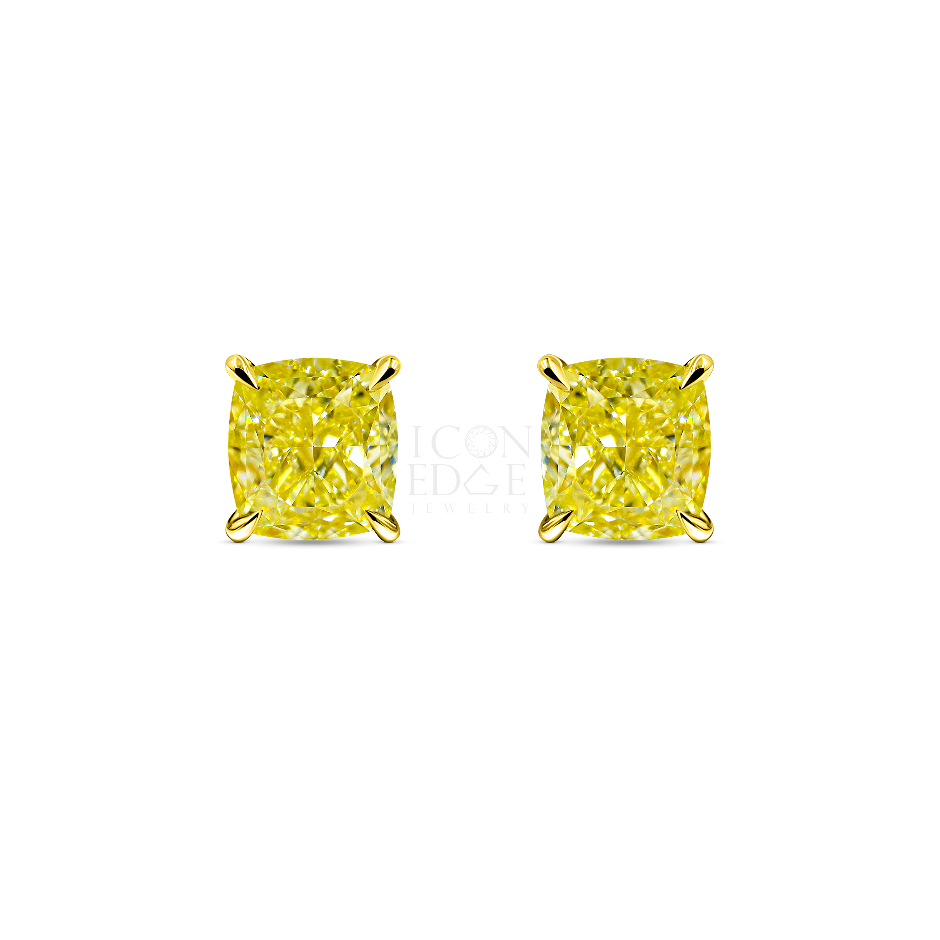 Серьги с бриллиантами Fanсy Yellow Small Cushion