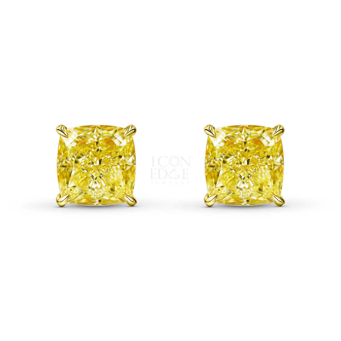Серьги с бриллиантами Fanсy Yellow Big Cushion